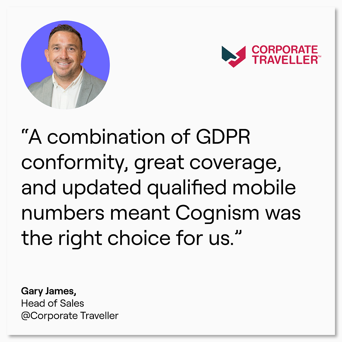 Corporate Traveller customer review for Cognism