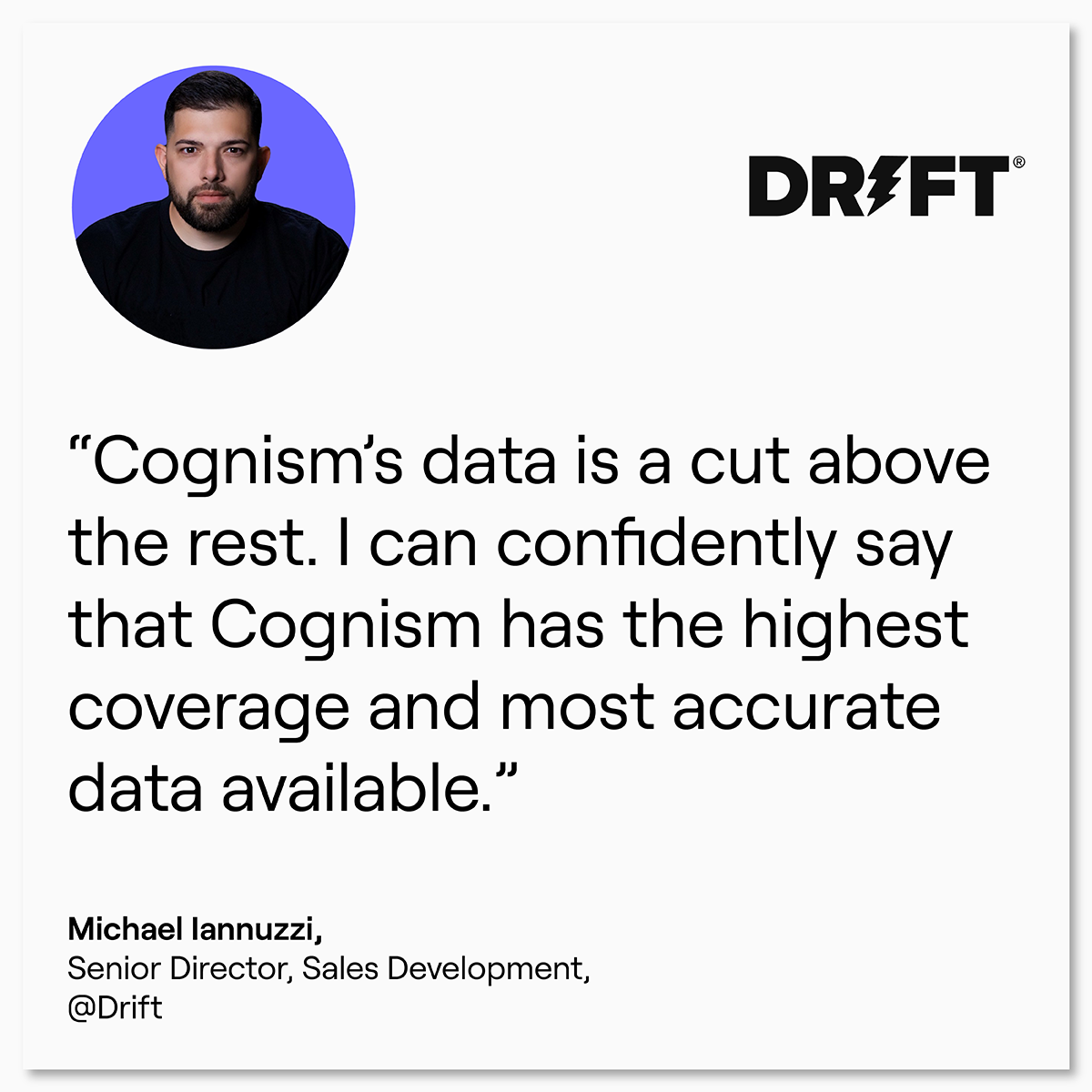 Drift customer review for Cognism